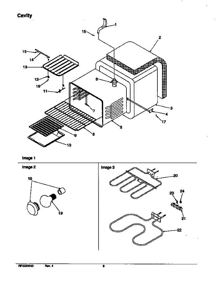 CAVITY Diagram and Parts List for ART6510LL P1143460NLL Amana Range