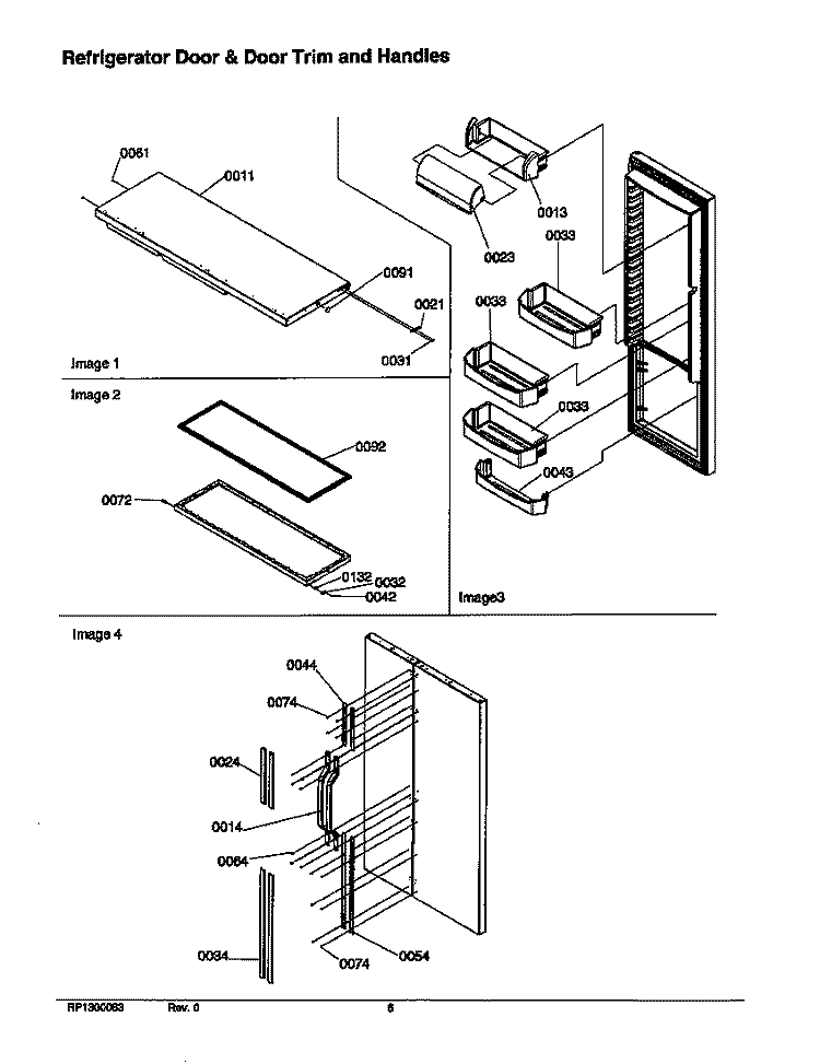 REF DOOR & DOOR TRIM AND HANDLES Diagram and Parts List for SXD23VW P1315301W W Amana Refrigerator