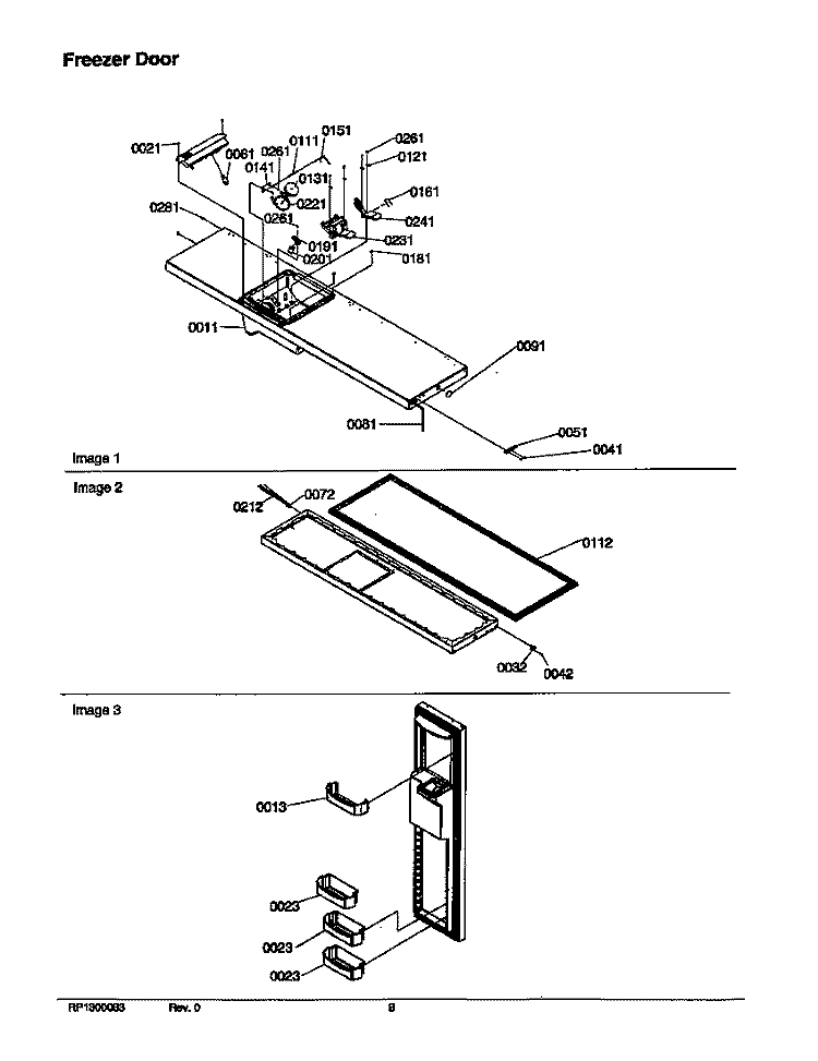 FZ DOOR Diagram and Parts List for SXD23VW P1315301W W Amana Refrigerator