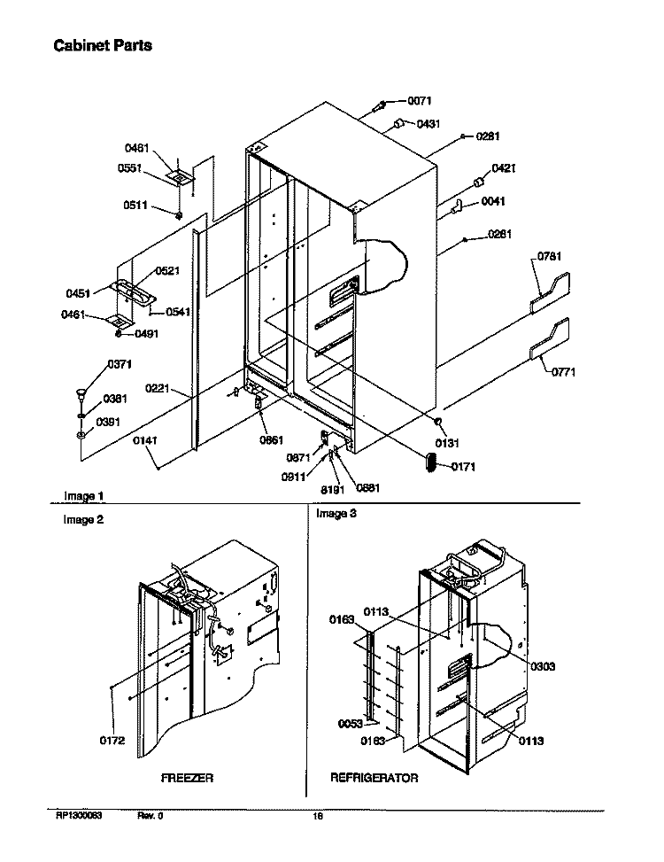 CABINET PARTS Diagram and Parts List for SXD23VW P1315301W W Amana Refrigerator