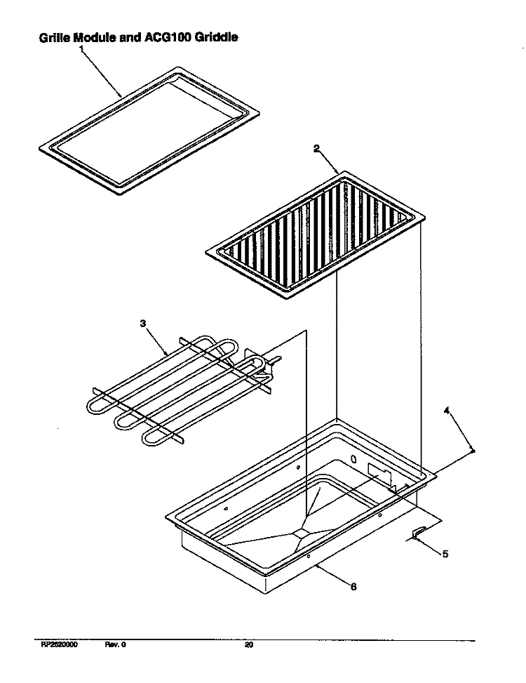 GRILLE MODULE AND ACG100 GRIDDLE Diagram and Parts List for GRILLE  Amana Range