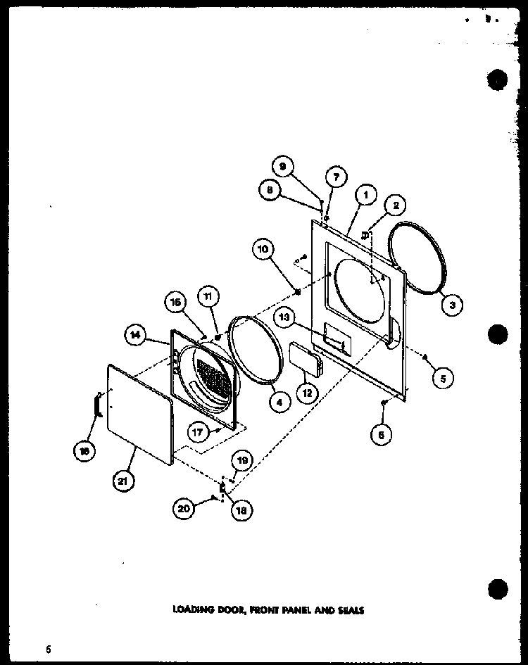 Section 6 Diagram and Parts List for LG2512 P7762230W Amana Dryer