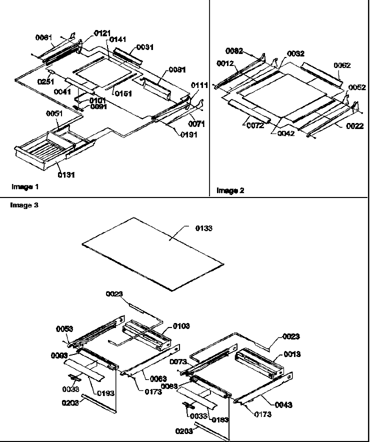 SHELVING ASSEMBLIES Diagram and Parts List for TX21VE P1301804W E Amana Refrigerator