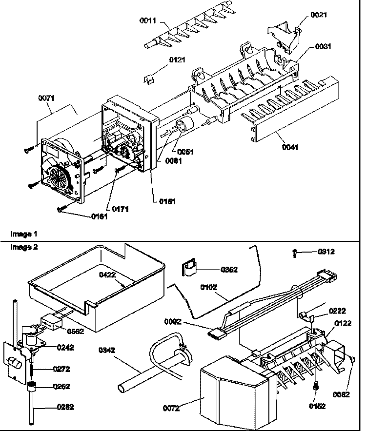 ICE MAKER ASSY AND PARTS Diagram and Parts List for TX21VE P1301804W E Amana Refrigerator