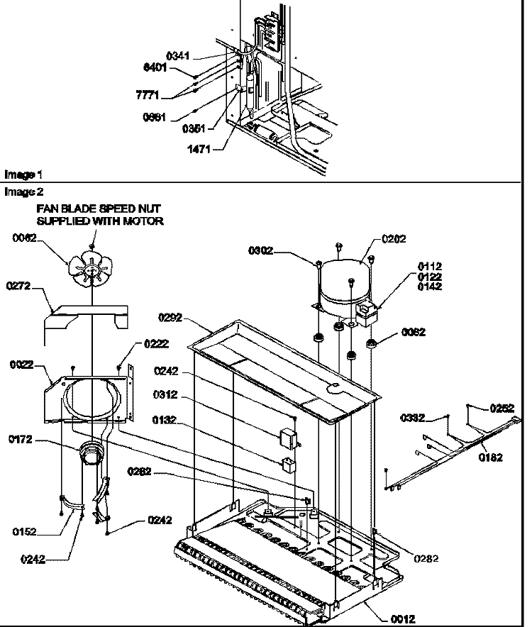 MACHINE COMPARTMENT Diagram and Parts List for TXI18VE P1302402W E Amana Refrigerator