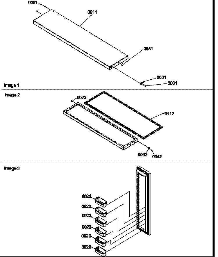 FZ DOOR Diagram and Parts List for SRI21VE P1315601W E Amana Refrigerator