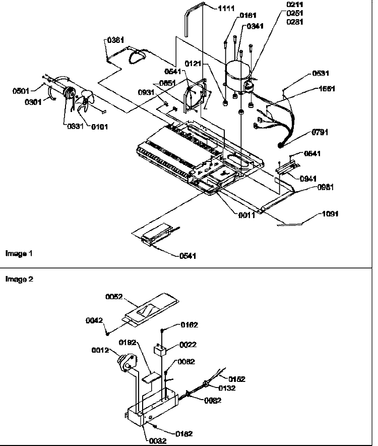 MACHINE COMP / MUFFLER & HV BOX ASSY Diagram and Parts List for SRI21VE P1315601W E Amana Refrigerator