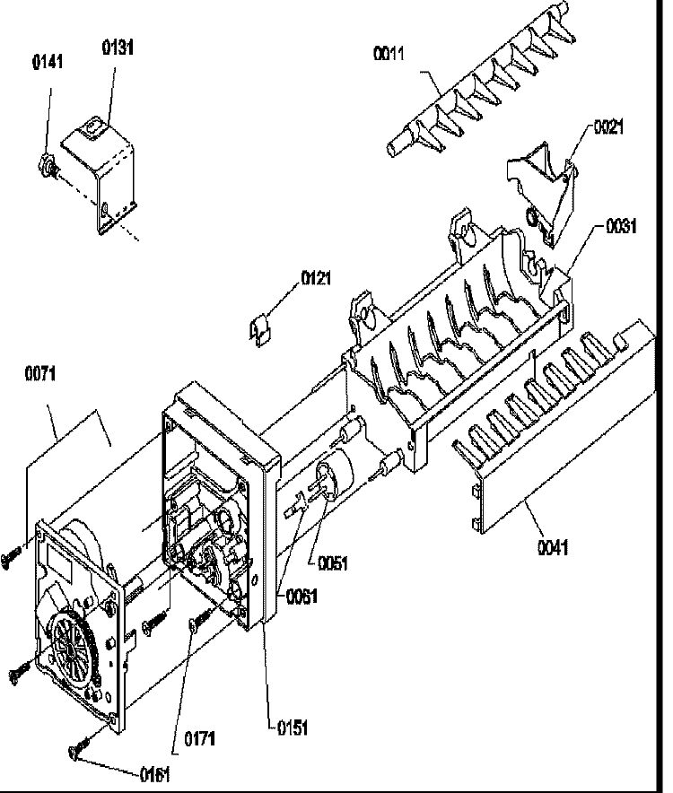 ICE MAKER PARTS Diagram and Parts List for SRI21VE P1315601W E Amana Refrigerator