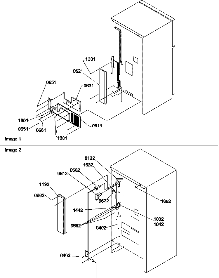 CABINET BACK Diagram and Parts List for HT600W P1319401W W Amana Refrigerator