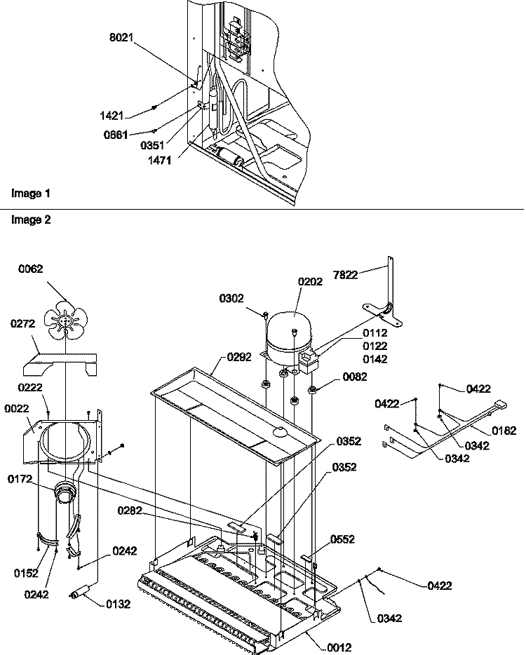 MACHINE COMPARTMENT Diagram and Parts List for HT600W P1319401W W Amana Refrigerator