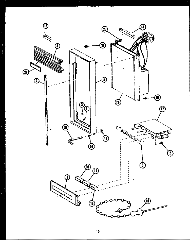 CONTROL PANEL PARTS Diagram and Parts List for MPP228100L  Amana Microwave