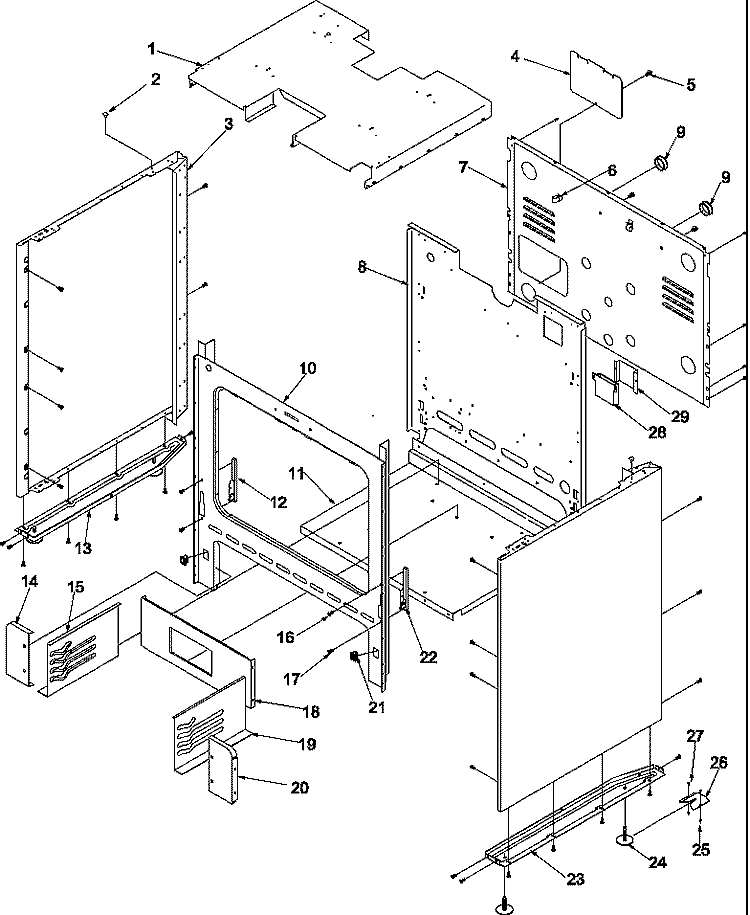 CABINET Diagram and Parts List for ARG3600W P1143336N W Amana Range