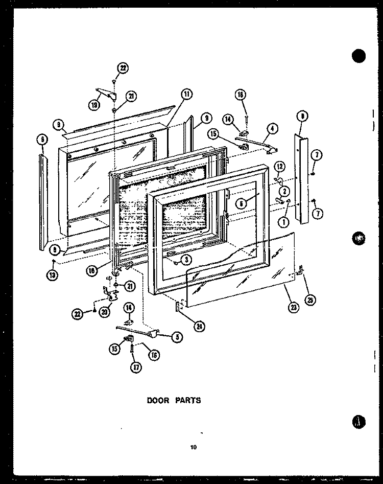 DOOR PARTS Diagram and Parts List for MWR212  Caloric Microwave
