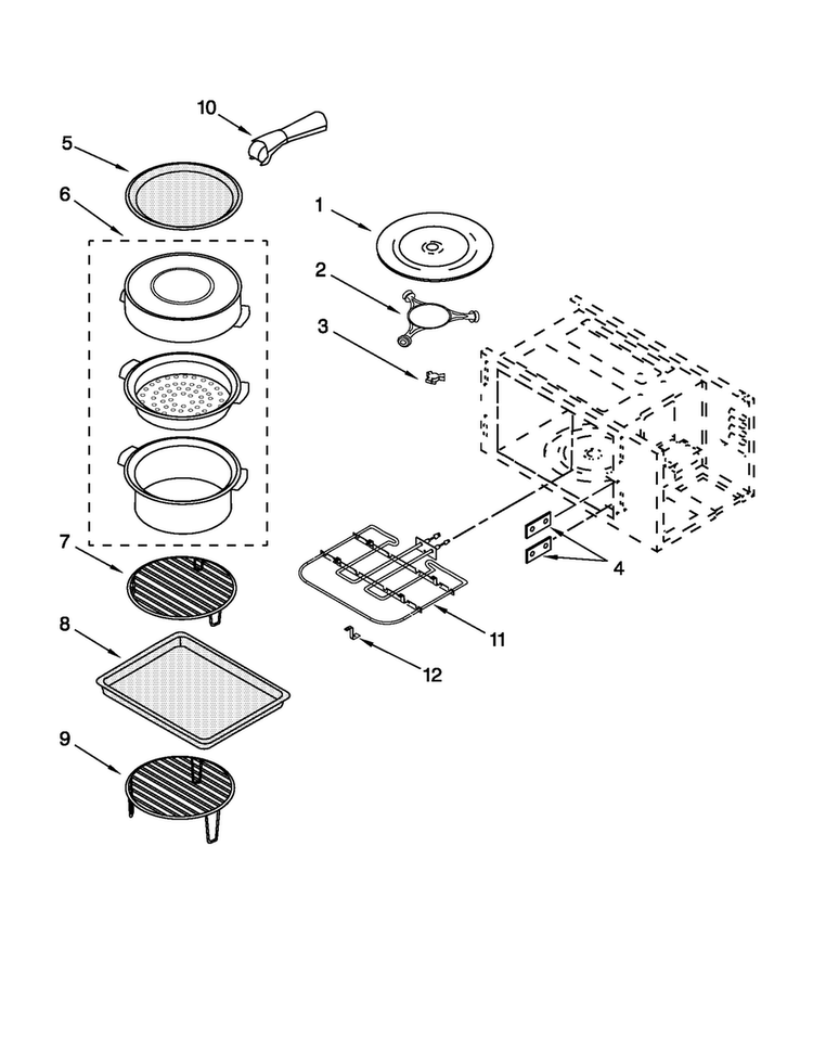 Internal Microwave Parts Diagram and Parts List for JMC2430WR00  Jenn-Air Microwave