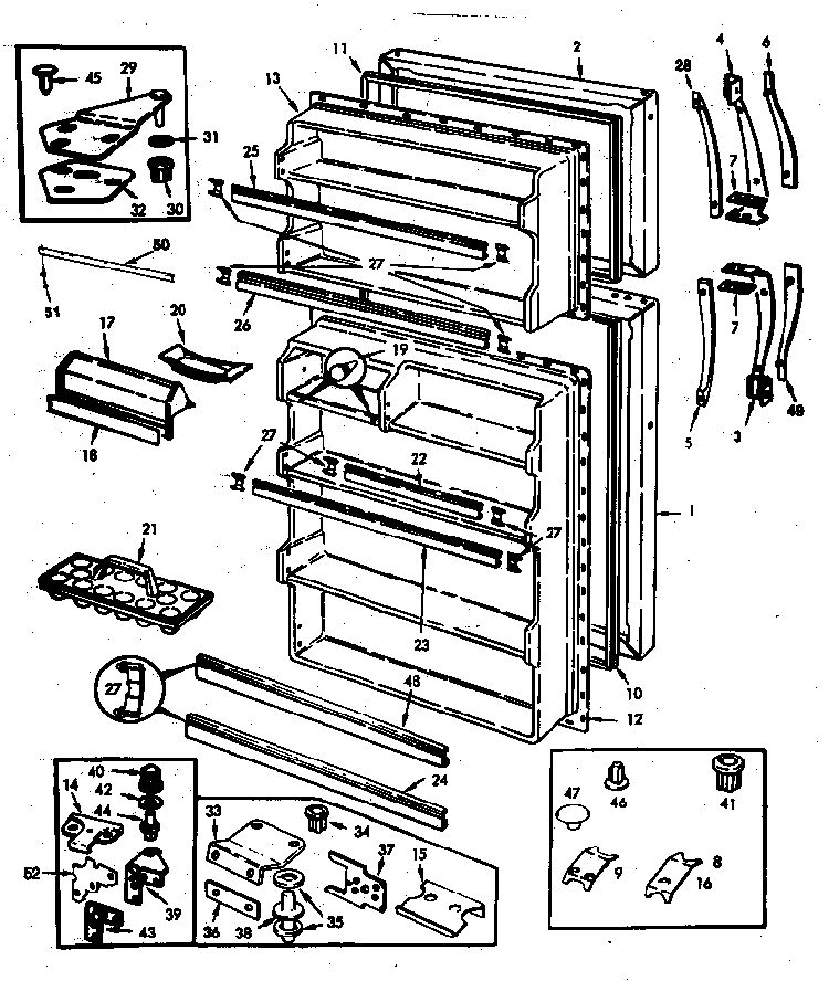 Doors Diagram and Parts List for RB17KA-2AF AG33A Magic Chef Refrigerator