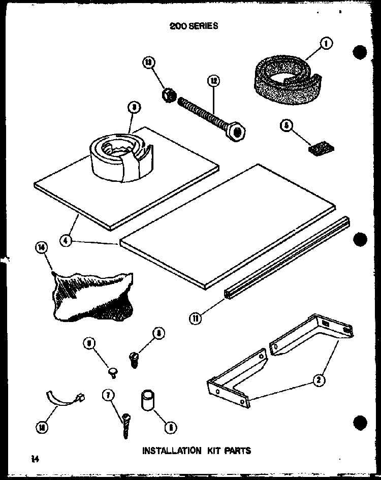 Installation Kit Parts Diagram and Parts List for ES218-3SPT P67535-2R Amana Air Conditioner