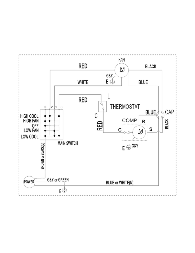 Wiring Diagram Diagram and Parts List for CAE5MR410A39  Crosley Air Conditioner