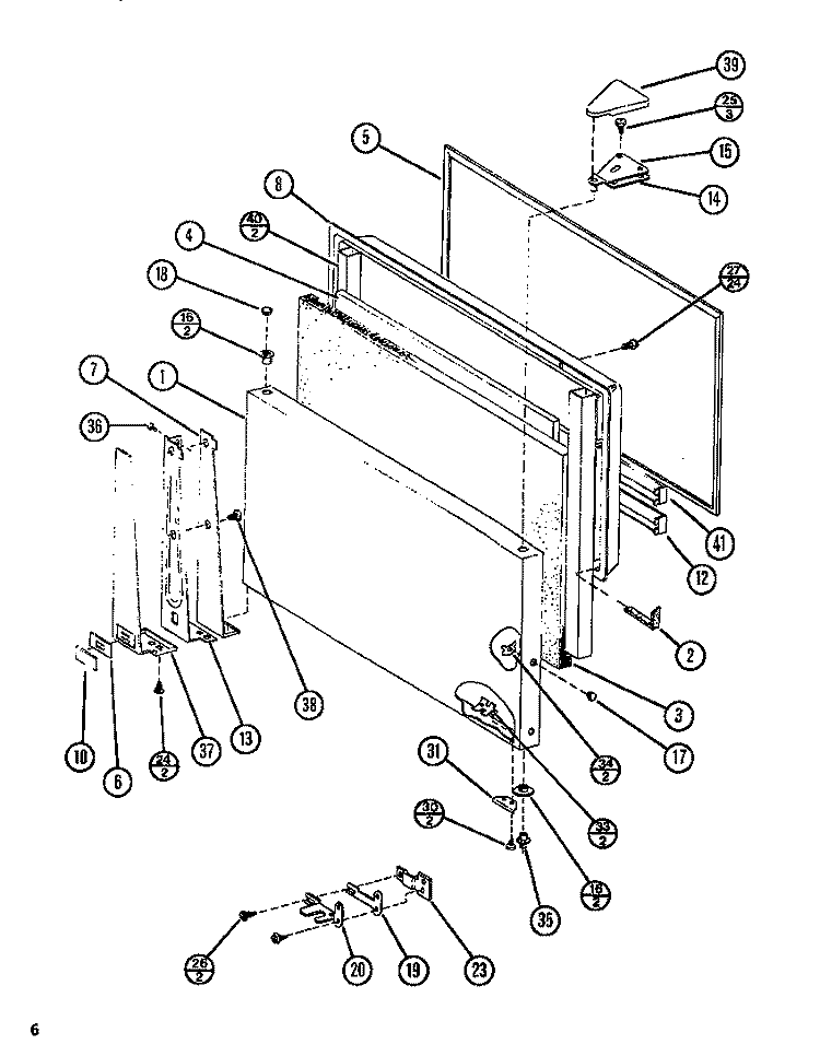 DOOR Diagram and Parts List for TL18N P1106212W Amana Refrigerator