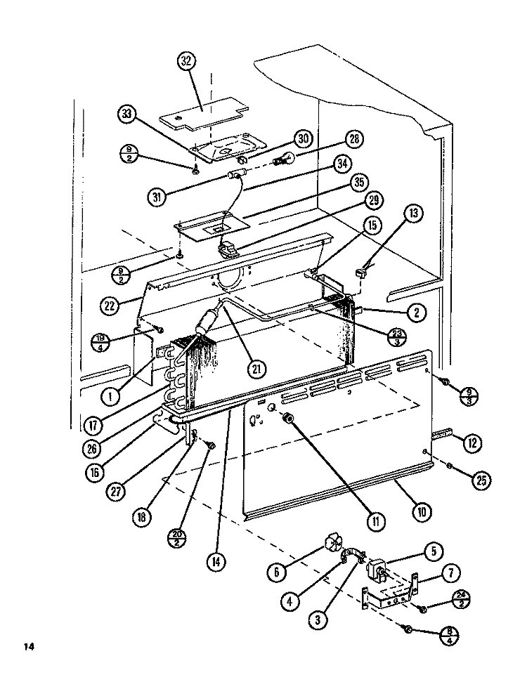 EVAP Diagram and Parts List for TL18N P1106212W Amana Refrigerator