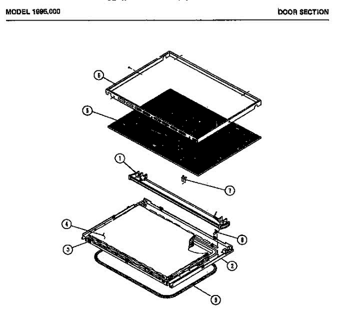 02 - Door Section Diagram and Parts List for 1995000  Litton Microwave Oven Combo