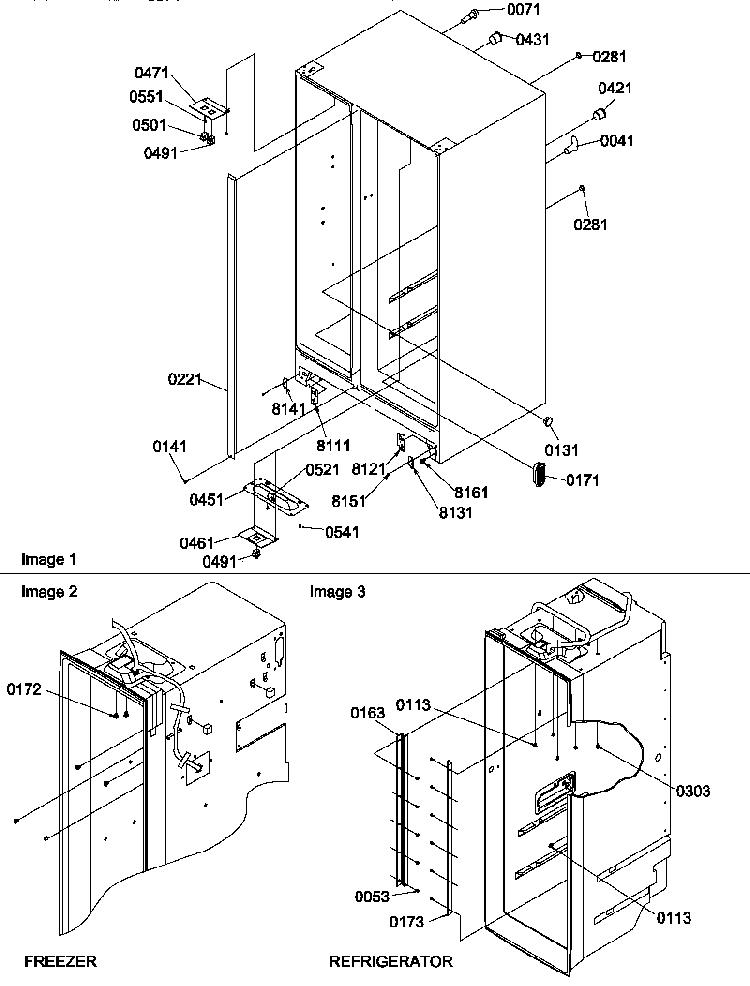 Cabinet Parts Diagram and Parts List for SQD25VW-P1190430WW  Amana Refrigerator