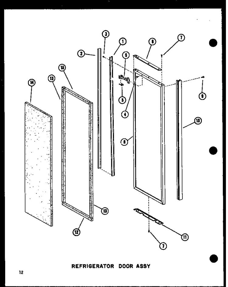 Refrigerator Door Assy Diagram and Parts List for SRI19W-A-P60350-49WA  Amana Refrigerator