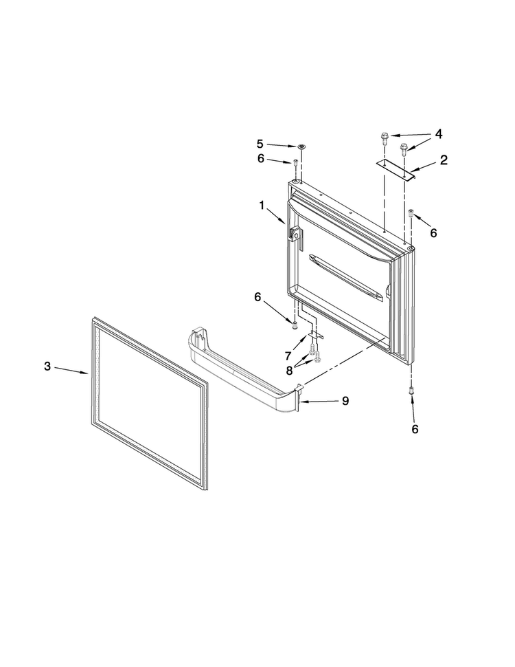 Freezer Door Parts Diagram and Parts List for ABB2221FEB2  Amana Refrigerator