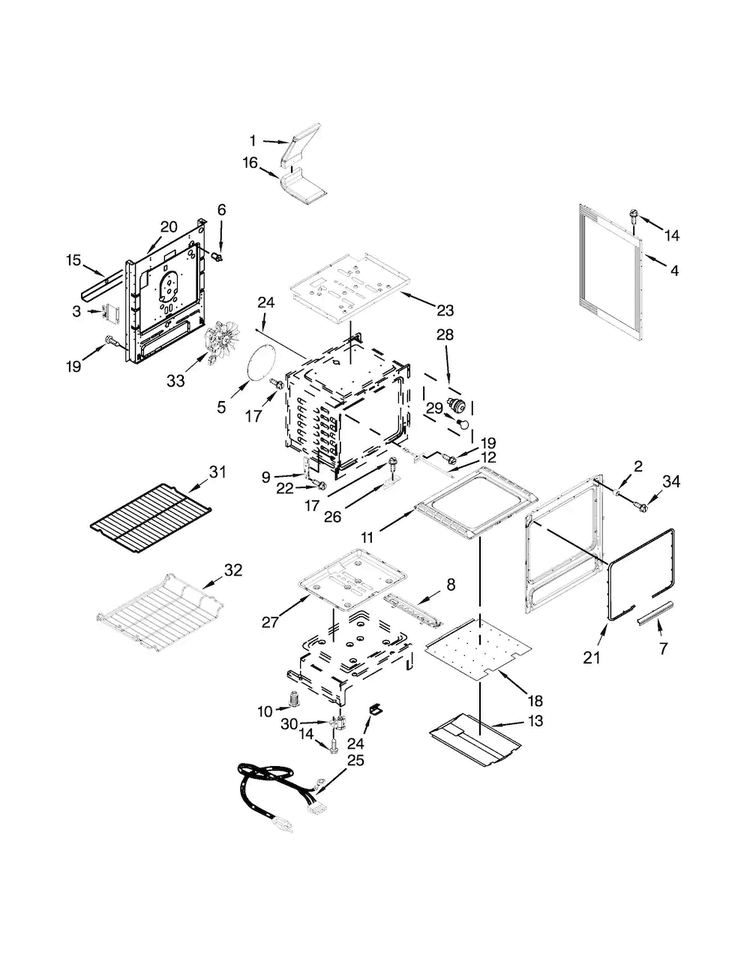 Chassis Parts Diagram and Parts List for MGR8850DS0  Maytag Range
