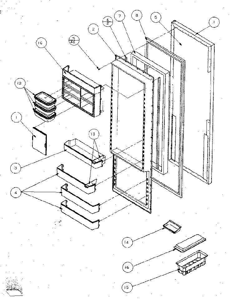 Refrigerator Door Diagram and Parts List for SX120J-P7870122W  Amana Refrigerator
