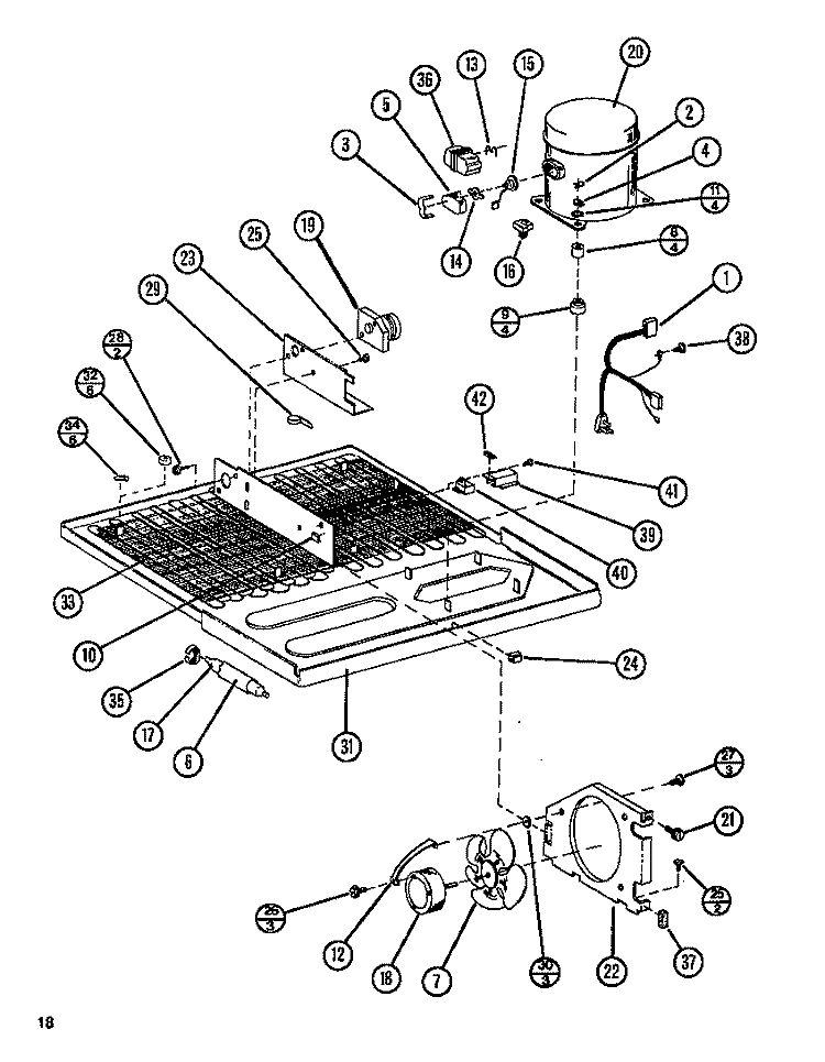 CONDENSER Diagram and Parts List for TL18N P1106212W Amana Refrigerator