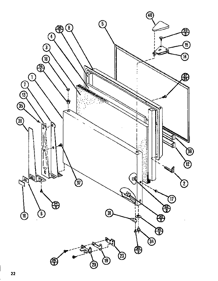 DOOR Diagram and Parts List for TL20N P1106213W Amana Refrigerator
