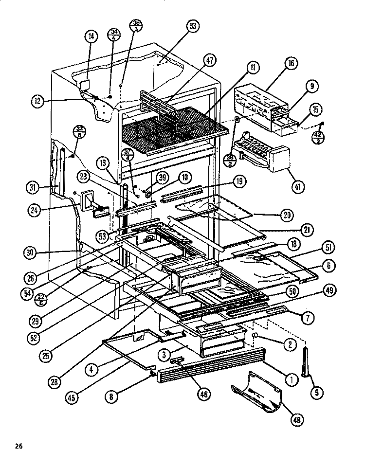 SHELVES Diagram and Parts List for TL20N P1106213W Amana Refrigerator