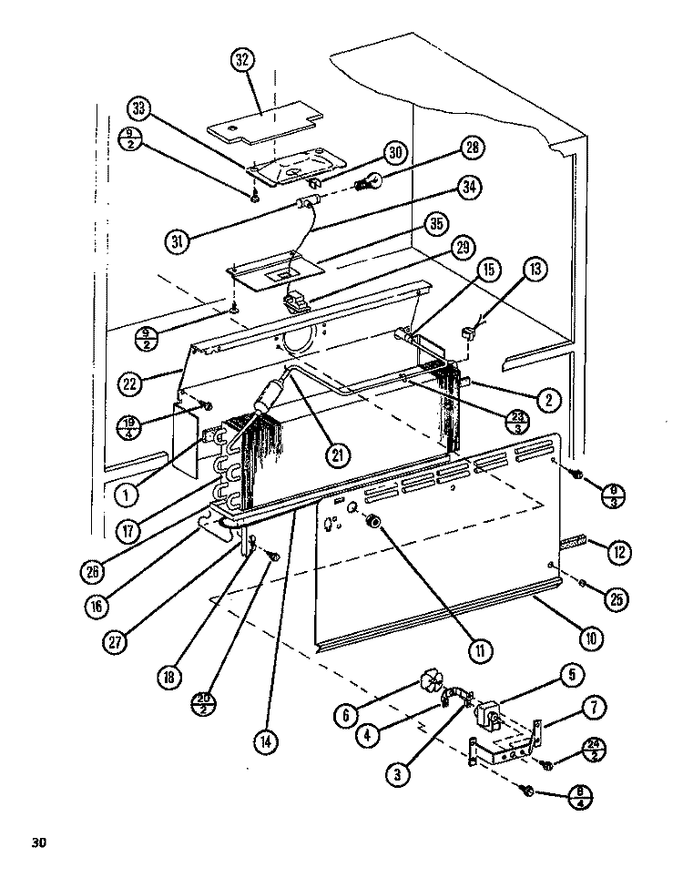 EVAP Diagram and Parts List for TL20N P1106213W Amana Refrigerator