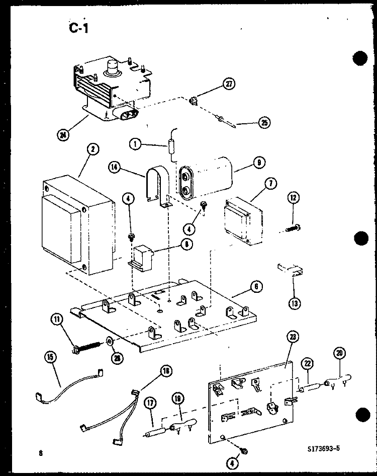 Page 3 Diagram and Parts List for RRL-9TA P7521301M Amana Microwave