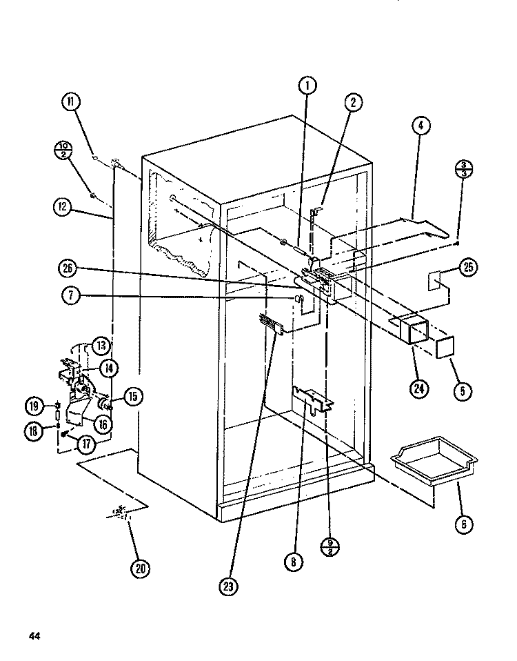 EVAP Diagram and Parts List for TL20N P1106213W Amana Refrigerator
