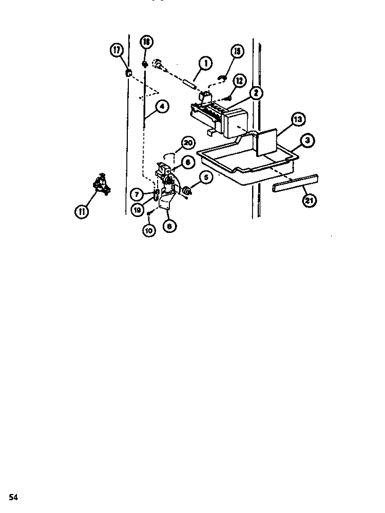 ADD ON ICE - MAKER Diagram and Parts List for TL20N P1106213W Amana Refrigerator