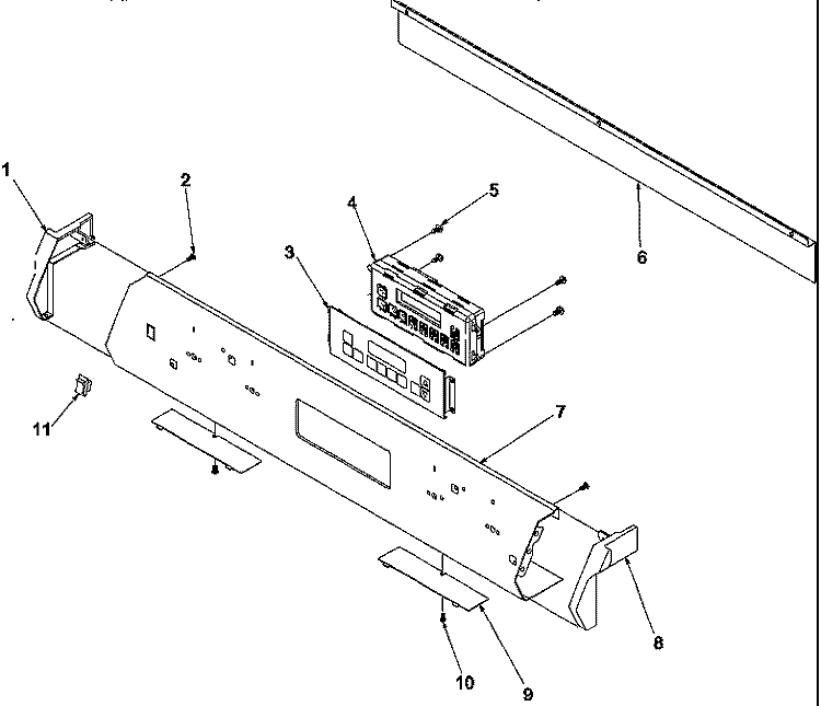 CONTROL PANEL Diagram and Parts List for ARGS7650E P1130755N E Amana Range
