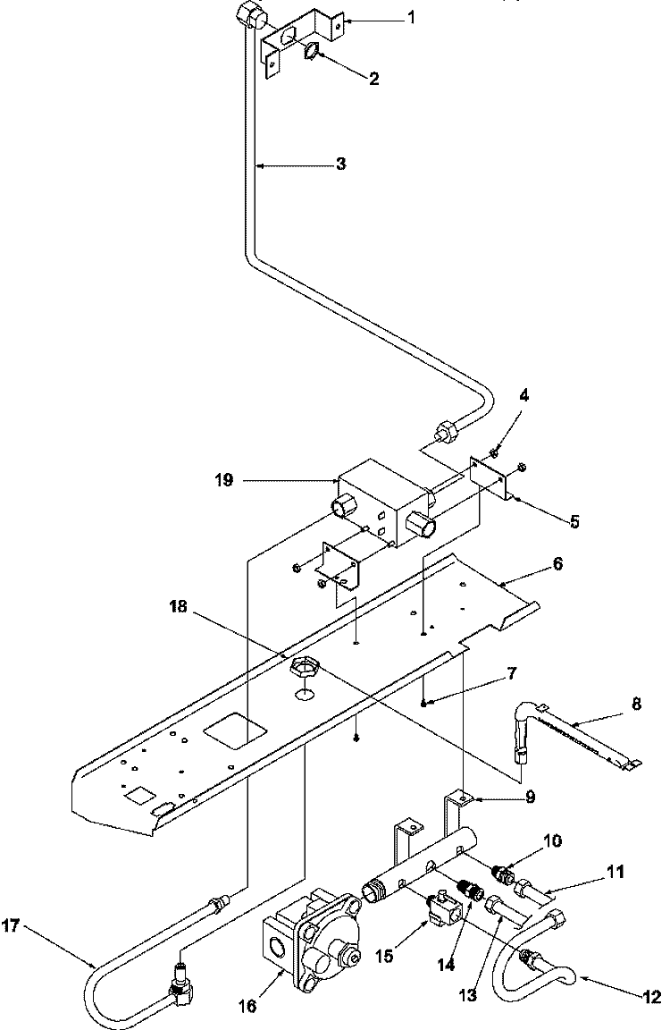 GAS SUPPLY Diagram and Parts List for ARGS7650E P1130755N E Amana Range