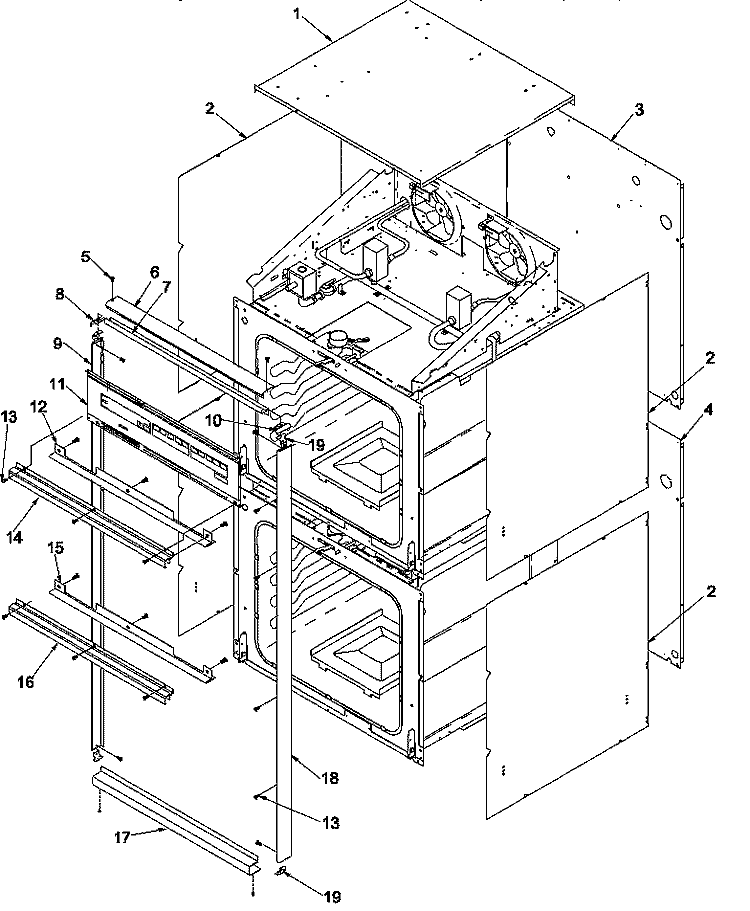 CABINET Diagram and Parts List for AGOD2750E P1132527N E Amana Wall Oven