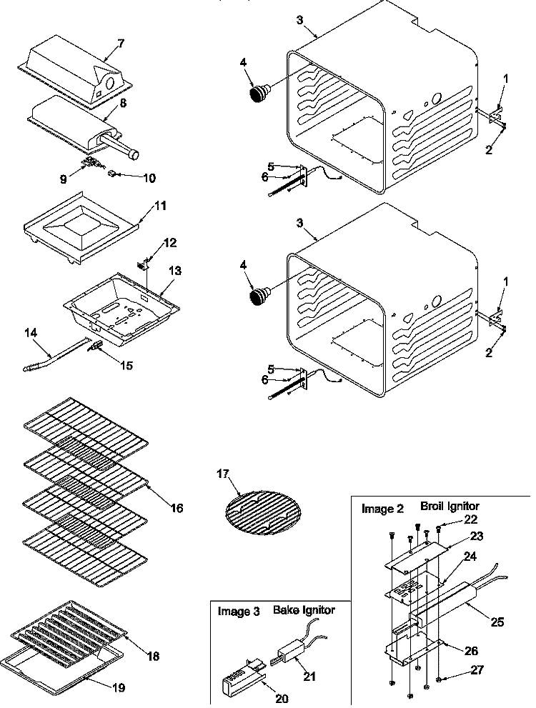 CAVITY Diagram and Parts List for AGOD2750E P1132527N E Amana Wall Oven