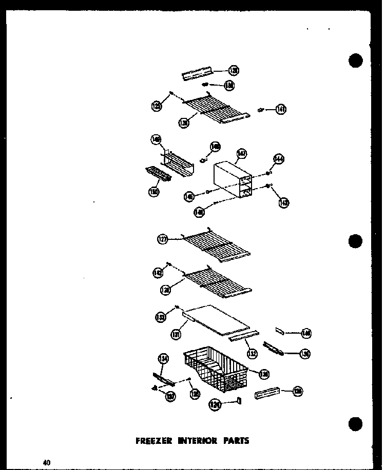 Freezer Interior Parts Diagram and Parts List for SRN22N-C-P60230-64WC  Amana Refrigerator