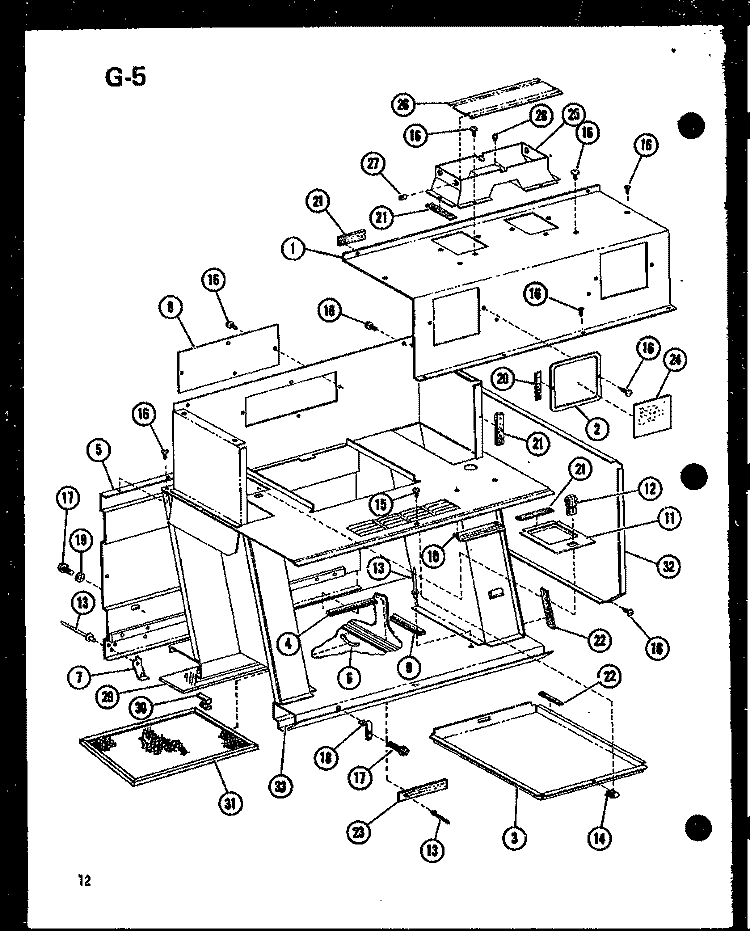 Page 5 Diagram and Parts List for MVH-9T P7540901M Amana Microwave