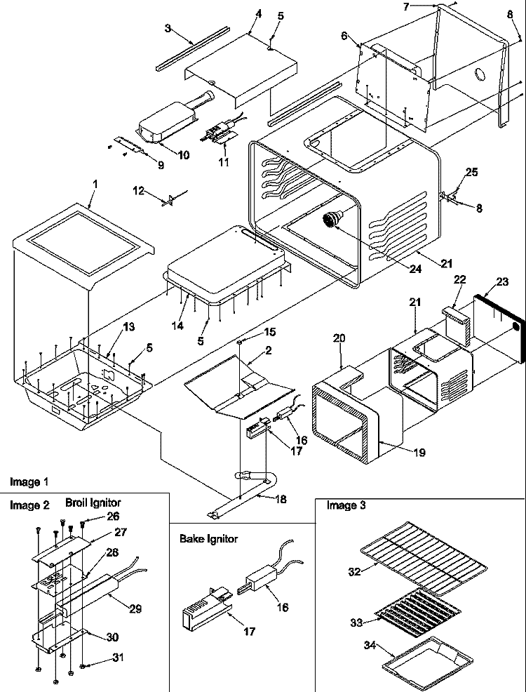 CAVITY Diagram and Parts List for ARG7600W P1143332N W Amana Range