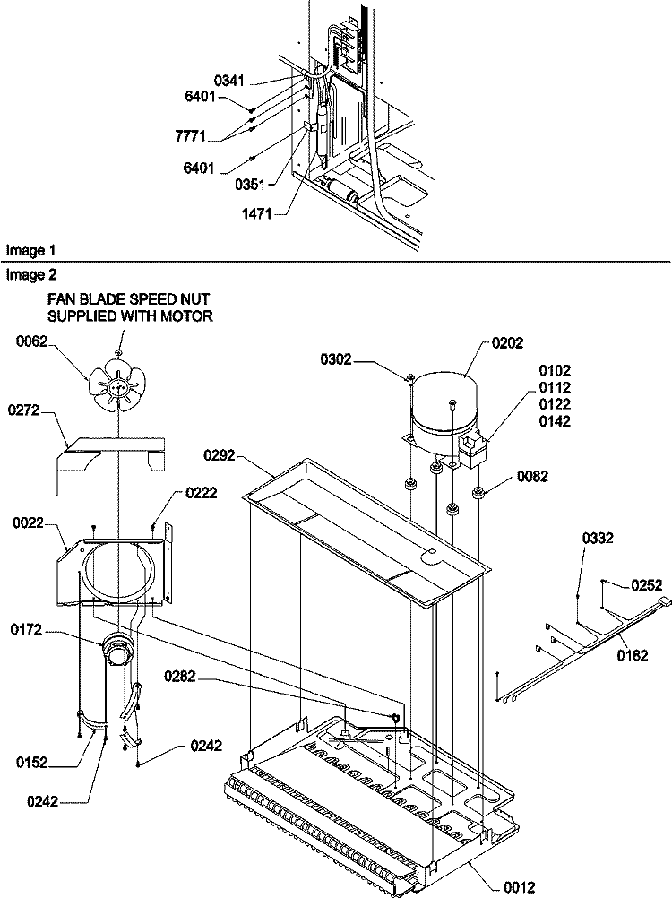 Machine Compartment Diagram and Parts List for TC18VW P1315704W W Amana Refrigerator