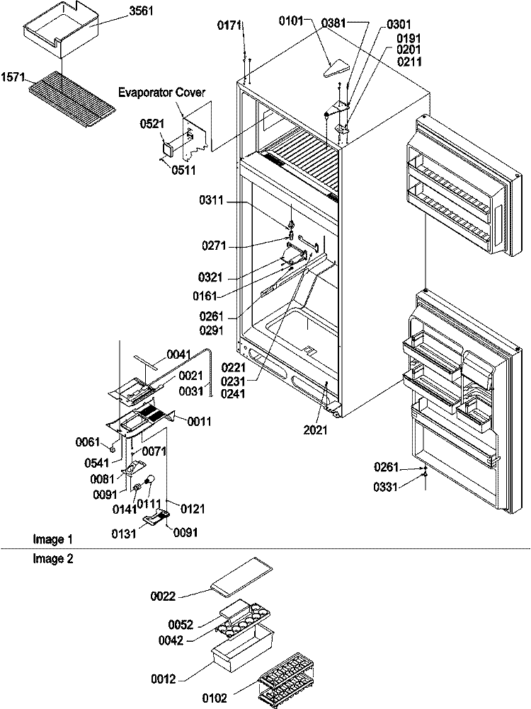 Door, Hinges and Accessories Diagram and Parts List for TSI19VL P1306402W L Amana Refrigerator