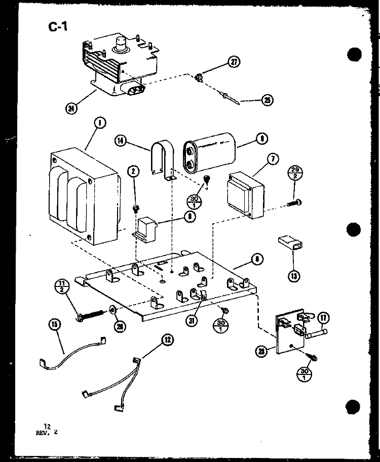 Page 5 Diagram and Parts List for CRRL-9TC P7553305M Amana Microwave
