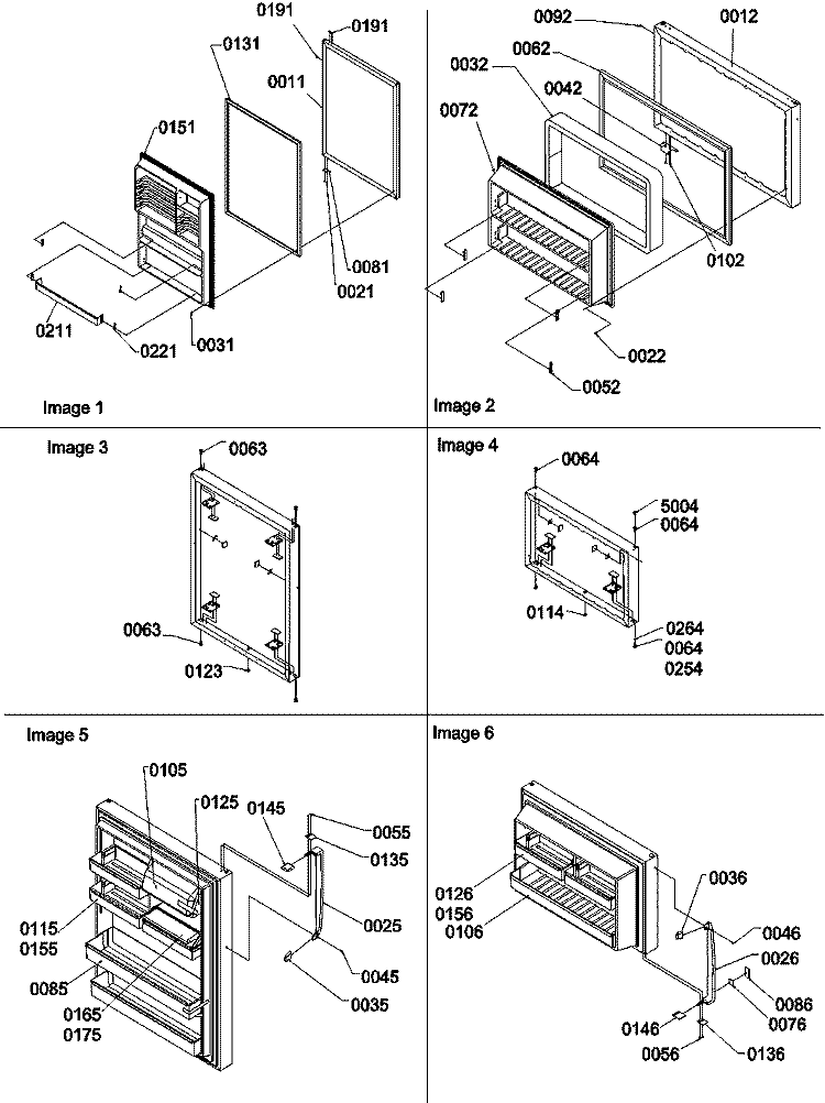 Door Assemblies Diagram and Parts List for TSI19VL P1306402W L Amana Refrigerator