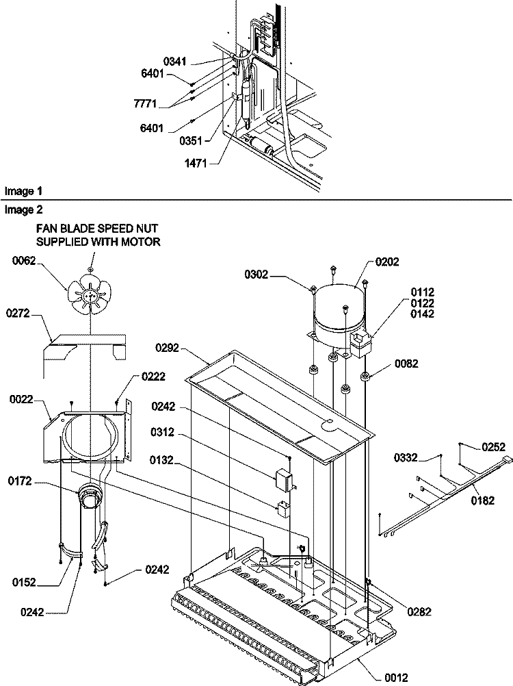 Machine Compartment Diagram and Parts List for TS22VW P1306502W W Amana Refrigerator
