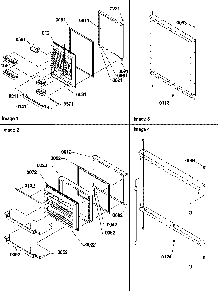 Door Assemblies Diagram and Parts List for BCI21VL P1321507W L Amana Refrigerator