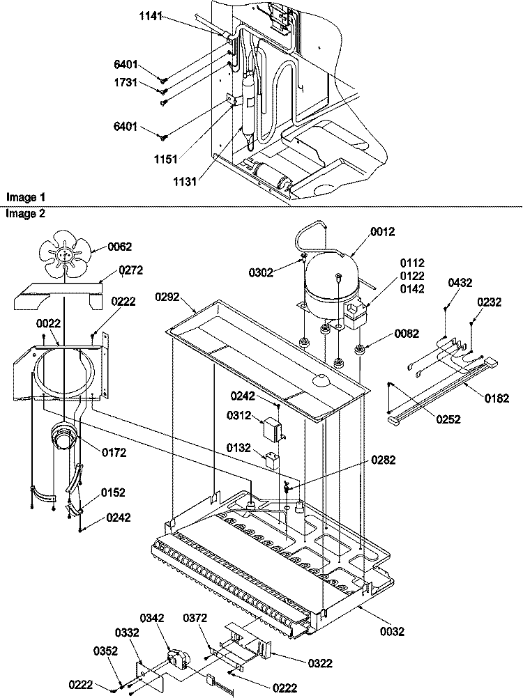 Machine Compartment Assembly Diagram and Parts List for BR22VW P1321505W W Amana Refrigerator